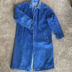Made In The Shade vintage faded blue denim duster